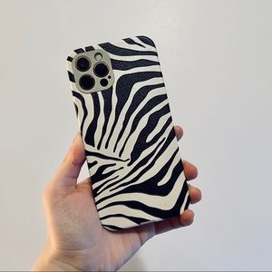 iPhone 12 pro&max zebra leather case